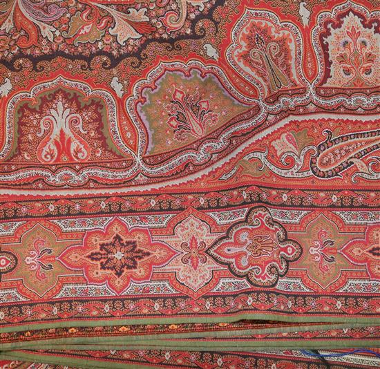 A Victorian red ground Paisley shawl